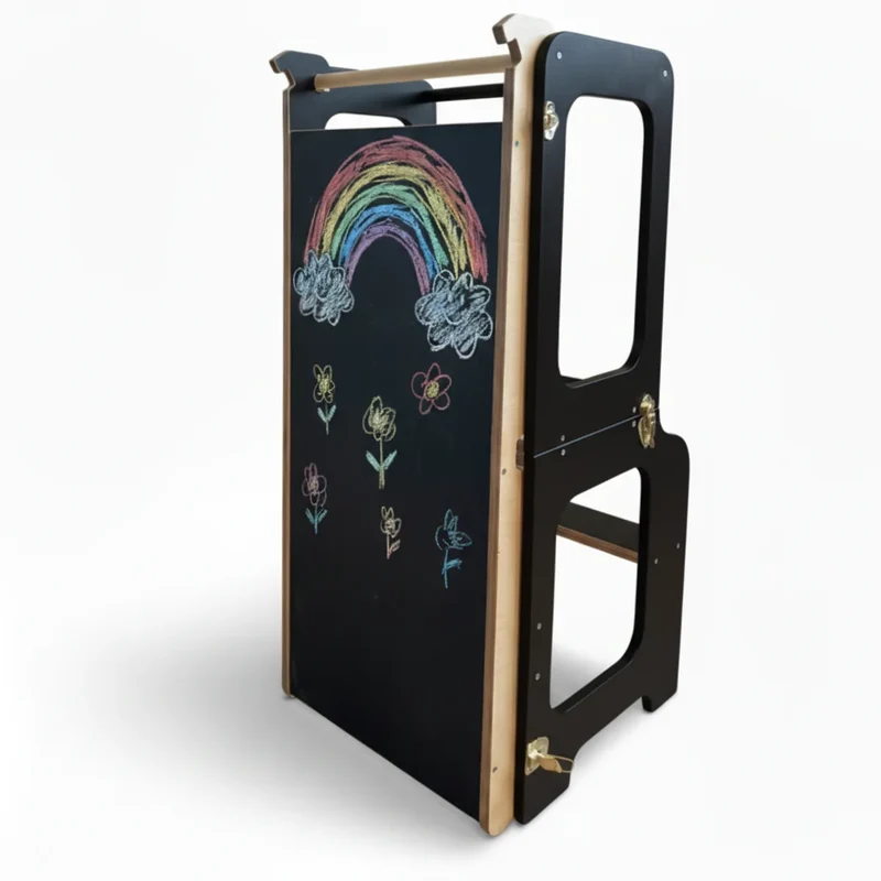 Montessori Lernturm 3-in-1 mit Tafel, Tisch & Rutsche