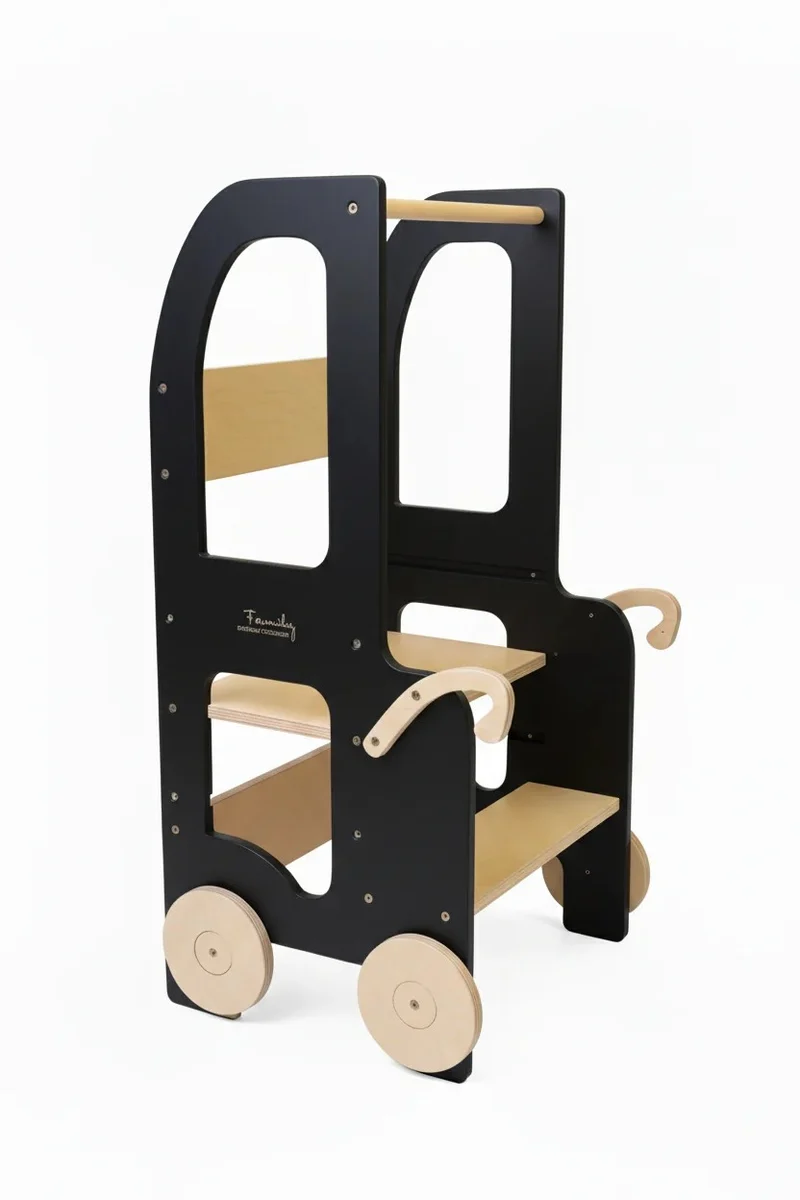 Montessori Lernturm Holz – Höhenverstellbarer Küchenhelfer